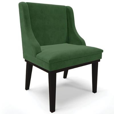 Poltrona Decorativa Firenze Suede Verde Esmeralda e Preto para Sala Gran Belo