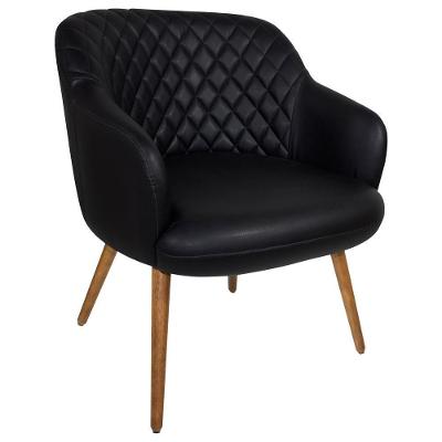 Poltrona Decorativa Kitana Pu Sintético Confortável Preto G15 Gran Belo