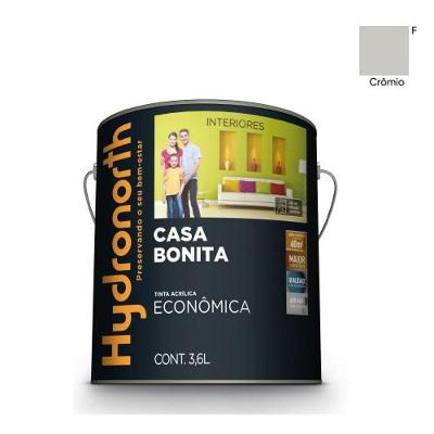 Tinta Acrílica Casa Bonita Cromio Fosco Galão 3,6L para Paredes Internas Hydronorth