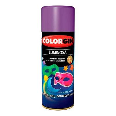 Tinta Acrílica em Spray Luminoso Violeta 350ML para Decorar com Efeitos Colorgin