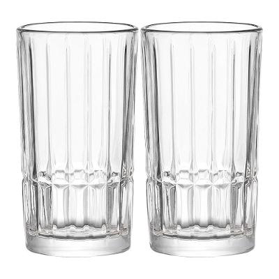 Jogo 2 Copos Altos Cristalle para Água e Drinks Vidro Lapidado Transparente Hauskraft