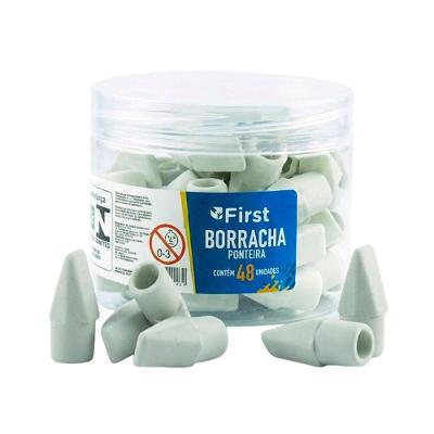 Borracha Ponteira para Lápis Modelo Borracha Ponteira Branca Pote com 48 Unidades Branco