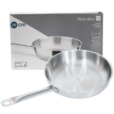 Frigideira Inox do Chef Fundo Triplo Aço Inox Polido 26cm Prata Hercules