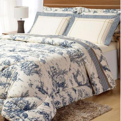Enxoval Queen 7 Peças Porcelana Percal 180 Fios Algodão Poliéster Palha Casaborda Enxovais