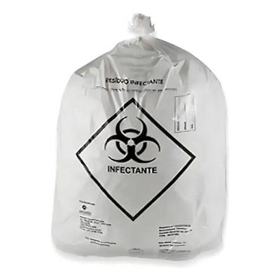 Saco para Lixo Hospitalar Infectante Embalac Saco Lixo 50L Branco Polietileno Alta Densidade 100