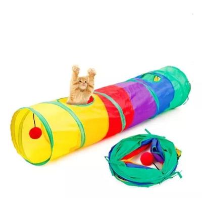 Brinquedo para Gatos Napi Túnel Colorido Multi Entradas em Poliéster e Aço 110cm 01 Unidade
