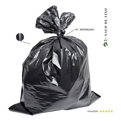 Saco de Lixo P7 100L Plástico Reforçado Pacote com 50 Unidades Preto Higipack