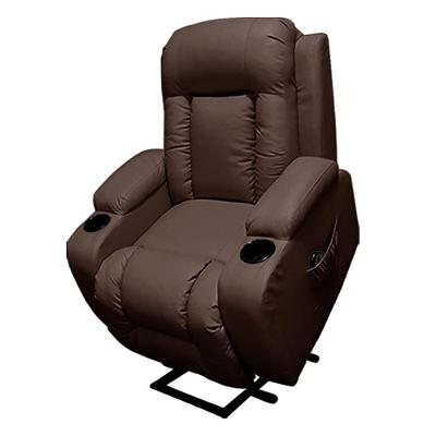 Poltrona do Papai Austin com Elevação Lift Massagem Pu Marrom Chocolate Gran Belo