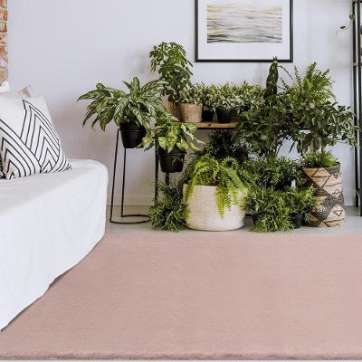 Tapete Decorativo Conforto 200x300 Rosa G67 Poliéster Base Antiderrapante para Sala Gran Belo
