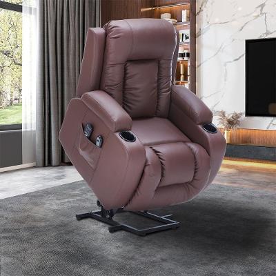 Poltrona Reclinável Elétrica Austin G94 com Massagem Pu Marrom Chocolate Gran Belo