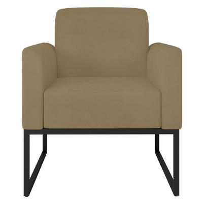 Poltrona Decorativa Isabella G19 para Sala de Estar Base Industrial Nude Preto Gran Belo