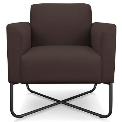 Poltrona Decorativa Isabella Base X Suede Marrom-preto G19 Gran Belo