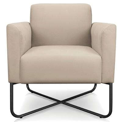 Poltrona Decorativa Isabella Base X Suede Bege-preto G19 Gran Belo