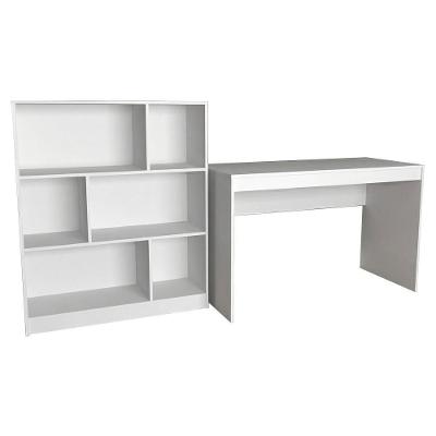 Mesa Escrivaninha e Estante B28 Moderno sem Gavetas MDP 120cm Branco Nova Mobile