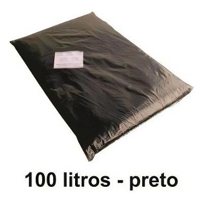 Saco de Lixo Reforçado 100 Litros Preto 100L Plástico 200 Unidades Salix
