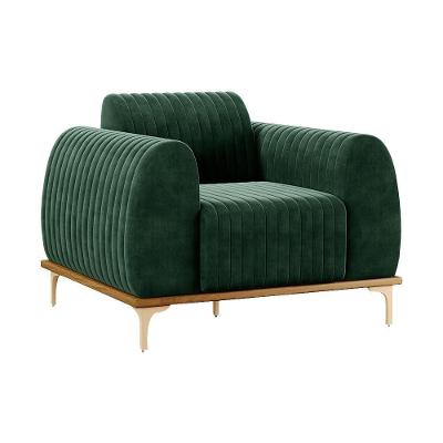 Poltrona Decorativa Euro Sala de Estar Veludo Verde G15 com Pés Palito Gran Belo