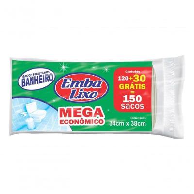 Saco de Lixo para Banheiro Mega Econômico com 120+3 Unidades Embalixo