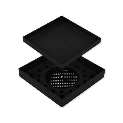 Ralo Oculto Seca Piso Porcelanato Inteligente 10x10cm Preto Cooperfibra