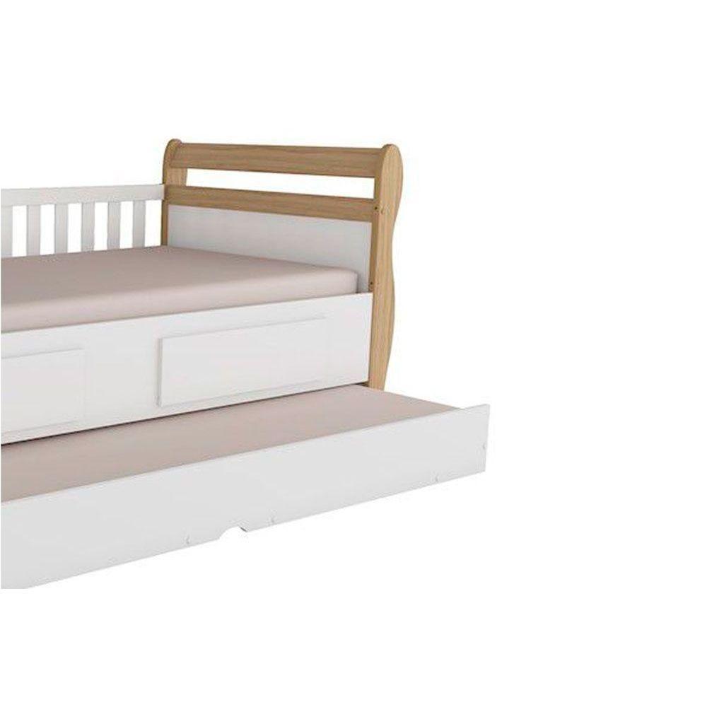 Cama De Babá Maria C/ 2 Gavetas E Auxiliar Branco - Peroba - 7
