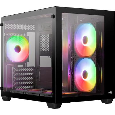 Gabinete Gamer Dryft Mini Torre Micro-ATX e Mini-ITX 6 Fans Argb Preto Aerocool