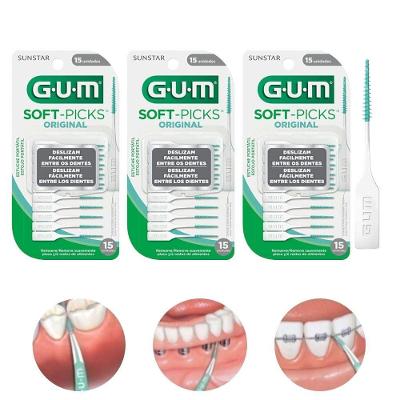Palito Interdental Gum Soft Picks para Aparelho com Estojo Portátil 30 Unidades