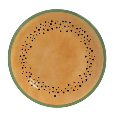 Prato de Sobremesa Coup Mamão Frutas Tropicais em Cerâmica 21cm Laranja Alleanza