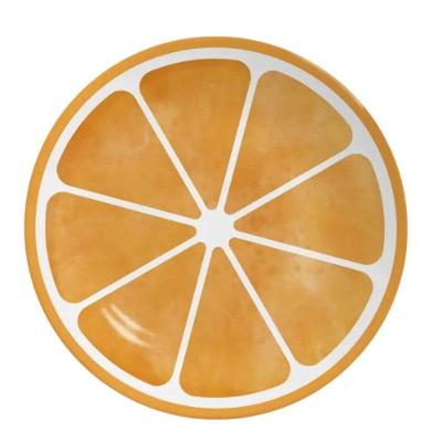 Prato de Sobremesa Coup Laranja Frutas Tropicais em Cerâmica 21cm Alleanza