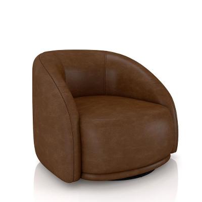 Poltrona Decorativa Jenny G45 Giratória em Corino Pu Marrom Gran Belo