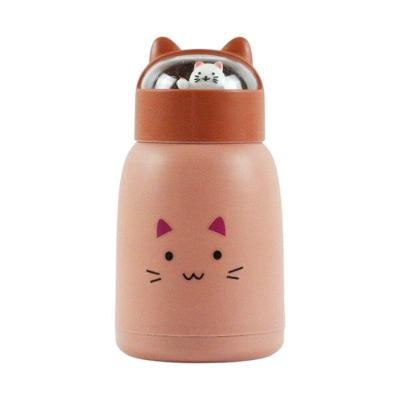 Copo Infantil Cartoon 350ML Interior de Vidro Plástico Parede Dupla para Bebidas Quentes e Frias