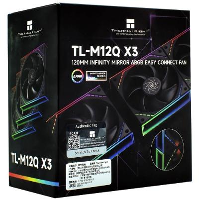 Cooler para Gabinete TL-M12Q X3 Infinity Mirror Kit 3 ARGB Preto Thermal Right
