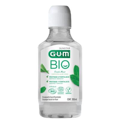 Enxaguante Bucal Antisséptico Gum Bio Sabor Hortelã sem Álcool Fluoretado 300ml