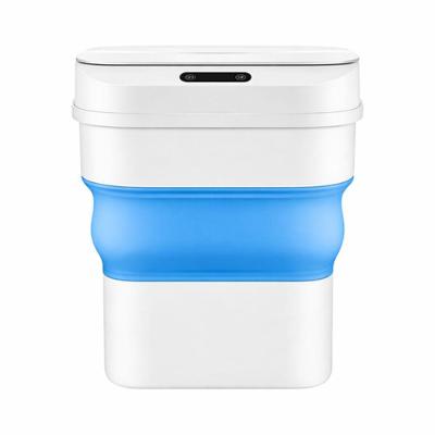 Lixeira Automática Dobrável com Sensor Plástico Abertura sem Contato Azul