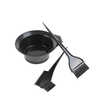 Kit de Coloração Profissional 3 Peças Pote Pincel e Pente Aplicador para Cabelo Preto
