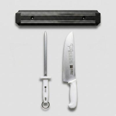 Kit Barra Magnética com Faca Profissional 12 Polegadas e Chaira 10 Polegadas em Aço Inoxidável