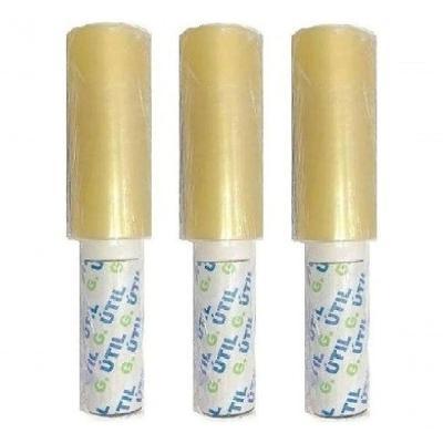 Kit 3 Filmes Pvc 12cm X 100m Multiuso com Cabo Giratório Transparente Guarufilme