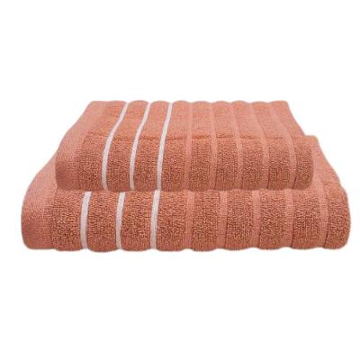 Jogo de Toalhas de Banho e Rosto Wave 2 Peças Algodão Penteado Rosa Seco Corttex