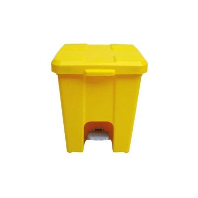 Cesto Lixeira Quadrada Plástica 25L com Pedal Amarelo Higipack