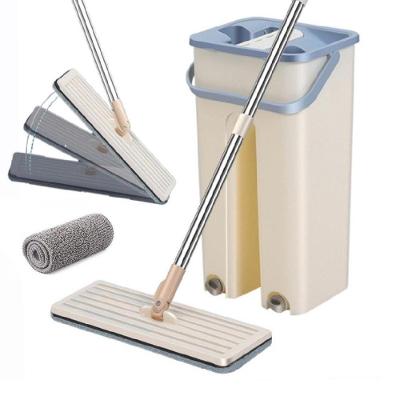 Mop Esfregão Flat com Balde Lava e Seca Cabo Extensível Inox para Limpeza de Piso Utibom