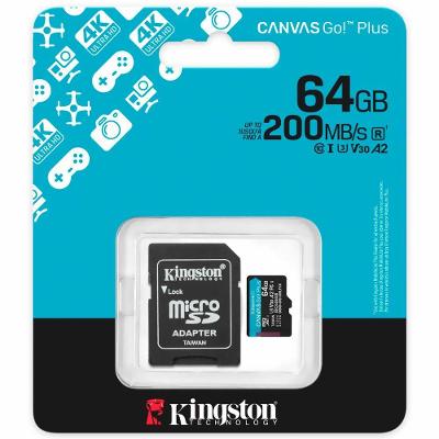 Cartão de Memória Micro Sd Canvas Go Plus 64GB SDCG4-64GB U3 V30 A2 Kingston