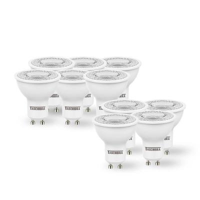 Kit 10 Lâmpadas Led Dicroica Mr16 Tdl 4,9W 4000K Neutro Branco Bivolt Taschibra