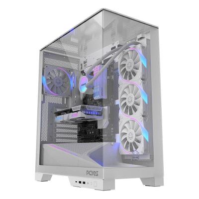 Gabinete Gamer Forcefield Dome White Ghost com Vidro Temperado Branco Pcyes