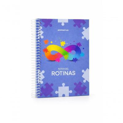 Agenda Escolar Infantil Minhas Rotinas 176 Folhas Papel Espiral Azul
