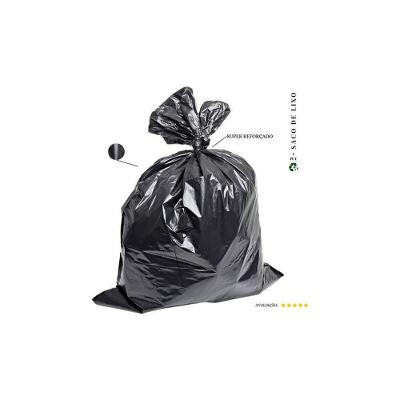 Saco de Lixo 60L Super Reforçado Plástico Preto Pacote 20 Unidades Higipack