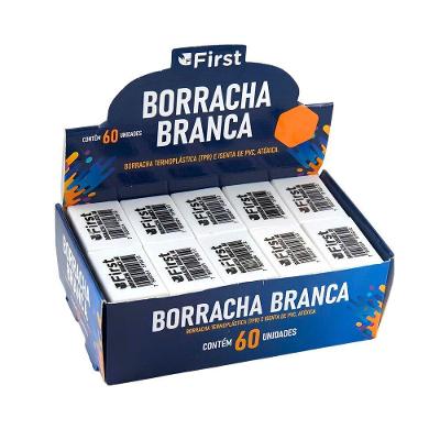 Borracha Escolar Pequena Macia para Apagar Traços de Lápis Caixa com 60 Unidades Branca