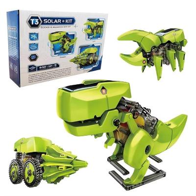 Kit Robô Solar Educativo de Montar 3 em 1 Dinossauro Inseto Furadeira Utibom