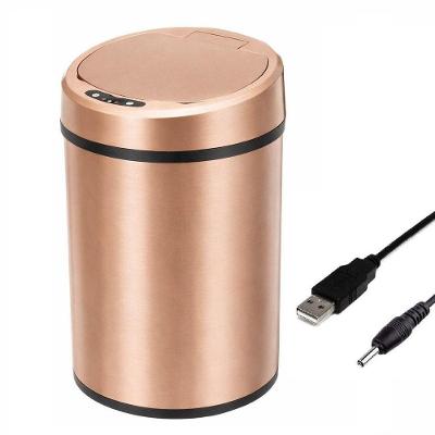 Lixeira Automática 12L Aço Inox com Sensor Usb Recarregável Marrom Utibom