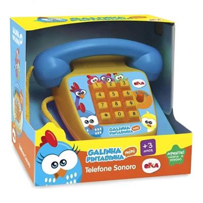 Telefone Musical Infantil Foninho Sonoro Galinha Pintadinha Mini com Som Divertido Elka