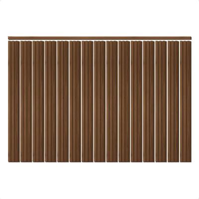 Kit Cabeceira Flexível Painel Eva Ripado Autocolante King Nogueira Natural para Cama King Meu Rodapé