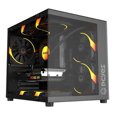 Gabinete Gamer Forcefield Mini Black Vulcan GFFMNBV Mini-tower para Mini ITX e Micro ATX Preto Pcyes