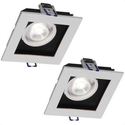 Kit 2 Spot Quadrado Led Recuado Embutir Frame 5W 6500K Branco Frio Bivolt Taschibra